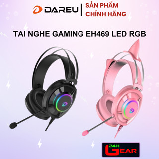 Tai nghe Gaming Dareu EH469 RGB Đen / Hồng Pink Tai mèo