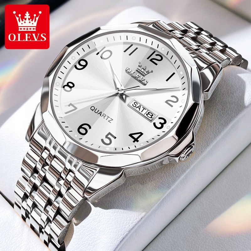 Đồng Hồ Nam Đẹp Olevs 9931, Size Mặt 41mm, Dây Thép Đúc Đặc, Không Gỉ, Chống Nước 3ATM_Tặng Pin, Dụng Cụ Tháo Dây | BigBuy360 - bigbuy360.vn
