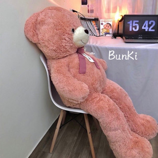  GẤU BÔNG TEDDY SWEET HUG 1M4 KHỔ VẢI DÀI 125CM HỒNG CAM CAO CẤP BUNKI 