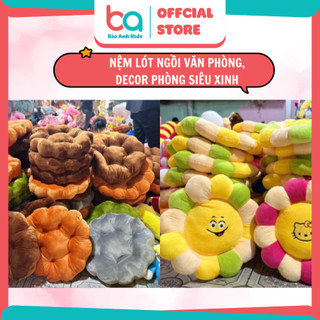 Đệm ngồi bệt hình hoa thêu hình thú , nệm ngồi bệt lót ghế, nệm lót decor trang trí phòng - Bảo Anh Kids