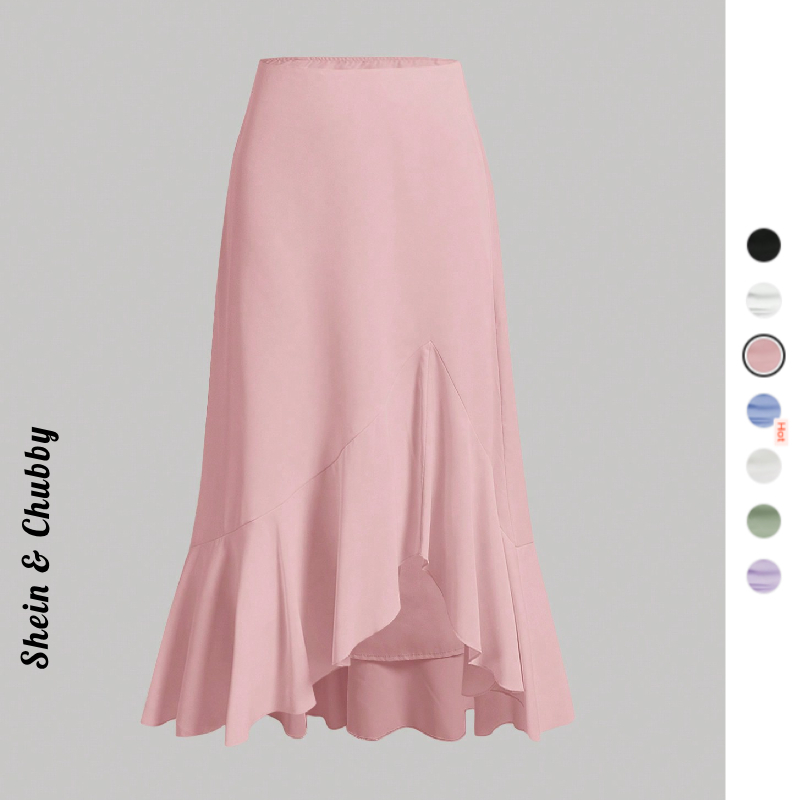 [Bigsize 45-75kg / Order] Chân váy đuôi cá dài lệch tà lưng chun