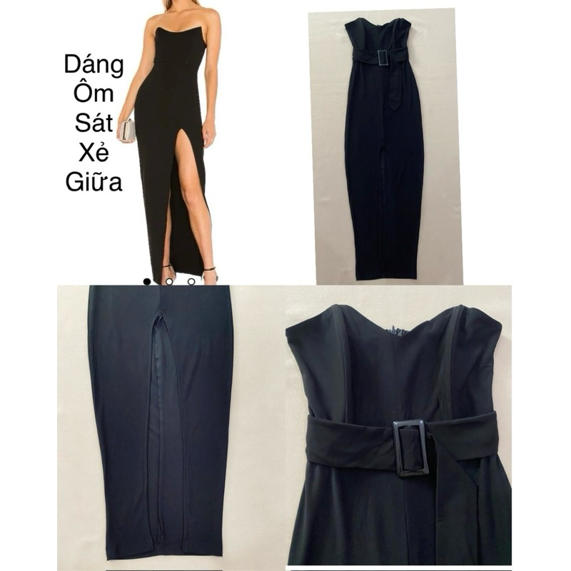 (D2830) Đầm ôm body xẻ tà dáng dài (Size M, L) - Thanh lý vnxk