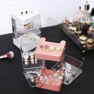 Hộp Bảo Quản Trang Sức Bông Tai Vòng Cổ Kẹp Tóc Xoay Nhiều Lớp Hộp Đựng Nữ Trang BABO TA18