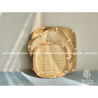  Mẹt tre Tre Làng cật mây,rổ vuông trắng trang trí đựng đồ ăn decor,hàng thủ công xuất khẩu