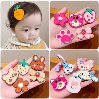 Set 5 Miếng dán tóc mái tự dính không đau cho bé gái hình gấu dâu Lotso xinh xắn phong cách hoạt hình dễ thương