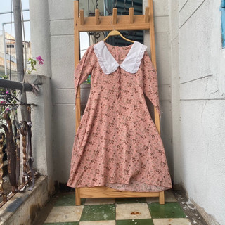 2hand đầm hoa tay dài eo 77cm dài 99cm mã 213