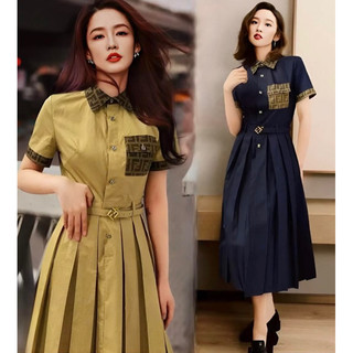 ( HÀNG QUẢNG CHÂU SIÊU CẤP) VÁY ĐẦM SƠ MI - HỌA TIẾT SANG TRỌNG + KÈM BELT ( CC200524475 )