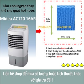 Tấm làm mát quạt hơi nước Midea AC120 16AR (kích thước 35x25x4) màu Nâu và Xanh