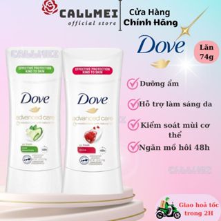 Lăn Khử Mùi Dove Advanced Care Go Fresh Dạng Sáp -  ( 74g ) Khô Thoáng 48h