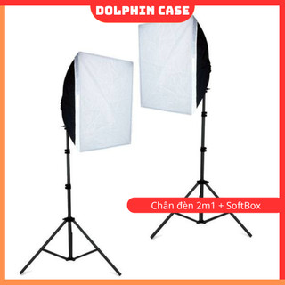 Đèn chụp ảnh, quay phim, Livestream kèm chân tripod cao 2m1 softbox 50x70cm - Dolphin