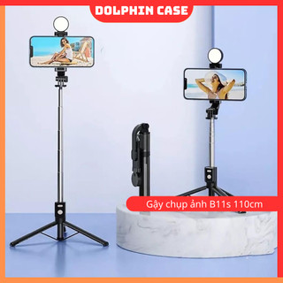 Gậy chụp ảnh 3 chân B11S thế hệ mới, có đèn led trợ sáng, tặng kèm remote chụp ảnh từ xa bán kính 10M tiện lợi