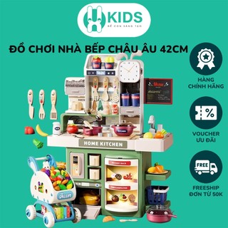 Đồ chơi nhà bếp phiên bản Châu Âu cỡ lớn 42cm X KIDS có hiệu ứng khói vòi nước kèm đầy đủ phụ kiện đồ hàng nấu ăn cho bé