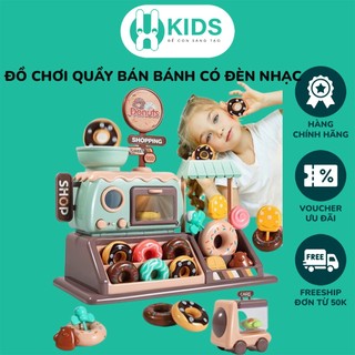 Đồ chơi quầy bán hàng tiệm làm bánh donut 34 chi tiết đồ hàng X KIDS có đèn nhạc vui nhộn kèm xe đẩy chở hàng cho bé