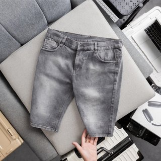 Quần short jean nam gkm001 quần bò short co giãn cao cấp khoá kéo nút gài chất hàng mới hình thật