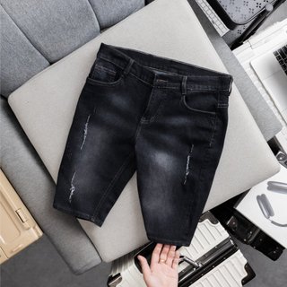 Quần short jean nam gkm006 quần bò short co giãn cao cấp khoá kéo nút gài chất hàng mới hình thật