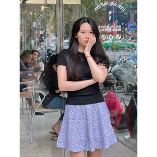 Chân váy hoa nhí chữ A dáng xoè