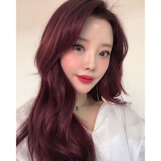 Thuốc nhuộm tóc màu Tím ánh đỏ + tặng kèm oxy và gang tay