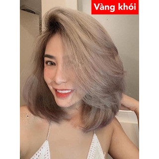 Thuốc nhuộm tóc màu Vàng khói + tặng kèm oxy và gang tay