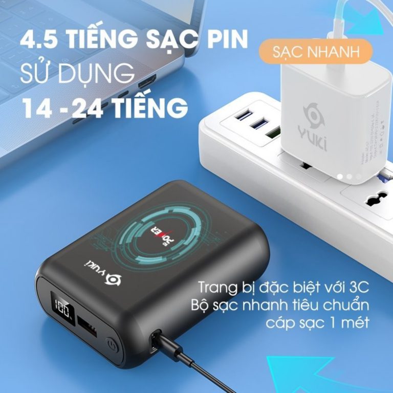 Pin lẻ áo điều hòa Nhật Bản YUKI SO POWER- Pin 21 V, 36000 mAh, sử dụng 14-24h (Bảo hành 12 tháng)
