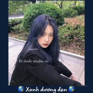 Thuốc nhuộm tóc màu Xanh đen + kèm oxy trợ nhuộm | Annastyle Tự nhuộm tóc tại nhà dễ dàng