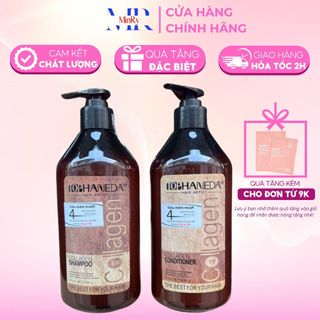 Cặp dầu gội xả Haneda Collagen phục hồi tóc hư tổn, tăng cường độ ẩm 500mlx2