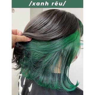 Thuốc nhuộm tóc màu Xanh rêu + tặng kèm oxy và gang tay