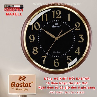Đồng Hồ NHẠC CHUÔNG có 16 điệu NHẠC GÕ Báo giờ - Máy Kim Trôi EASTAR Nhật - Số nổi 3D - Pin Maxell