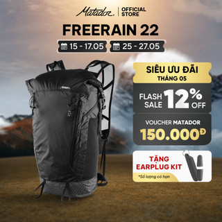 Balo du lịch và leo núi chống nước Matador gấp gọn Freerain 22, chất liệu Vải Nylon Robic bền bỉ, gọn nhẹ cho hành trình
