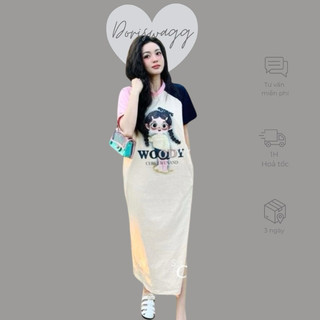 Doriswagg - Váy dáng xuông woody phối tay siêu xinh