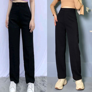 Quần ống rộng lưng cao kiều Hàn Quốc