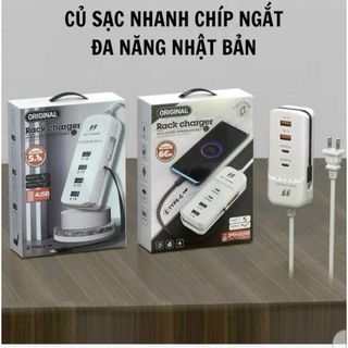 Ổ điện ổ cắm điện 4 cổng đa năng, chuyên sạc mọi điện thoại, tích hợp 2 cổng sạc PD 66W
