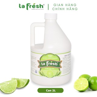 Nước Cốt Chanh Vắt Không Đường, Nguyên chất 100% LAFRESH, can 2L, nguyên liệu dùng để pha chế