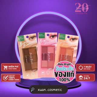  Bảng Phấn Mắt 6 Màu 3 tone hồng  cam  nude Siêu lì Baby Bright Eye Palette chính hãng Thái lan 
