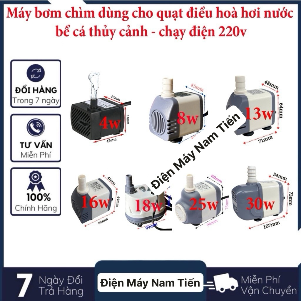 Bơm quạt điều hòa 18w /220v cho quạt làm mát - bơm quạt nước