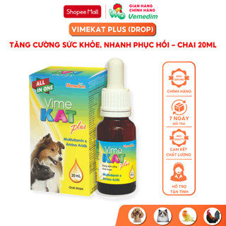 Vemedim Vimekat plus cung cấp vitamin và amino acid cho chó, mèo, chim cảnh, gá đá, chai 20ml