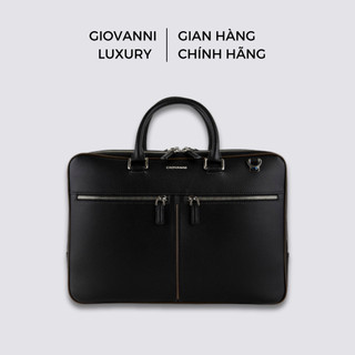 Cặp Da Nam GIOVANNI Da Bò Dập Vân Cao Cấp Dáng 2 compartment Đi Làm Đi Họp GBB0038-1