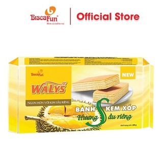 Bánh kem xốp walys biscafun hương sầu riêng túi 200g