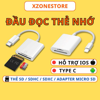 Đầu đọc thẻ type c sang thẻ nhớ sd, tf otg bộ chuyển đổi thẻ nhớ type c cho điện thoại máy tính bảng laptop đầu đọc thẻ