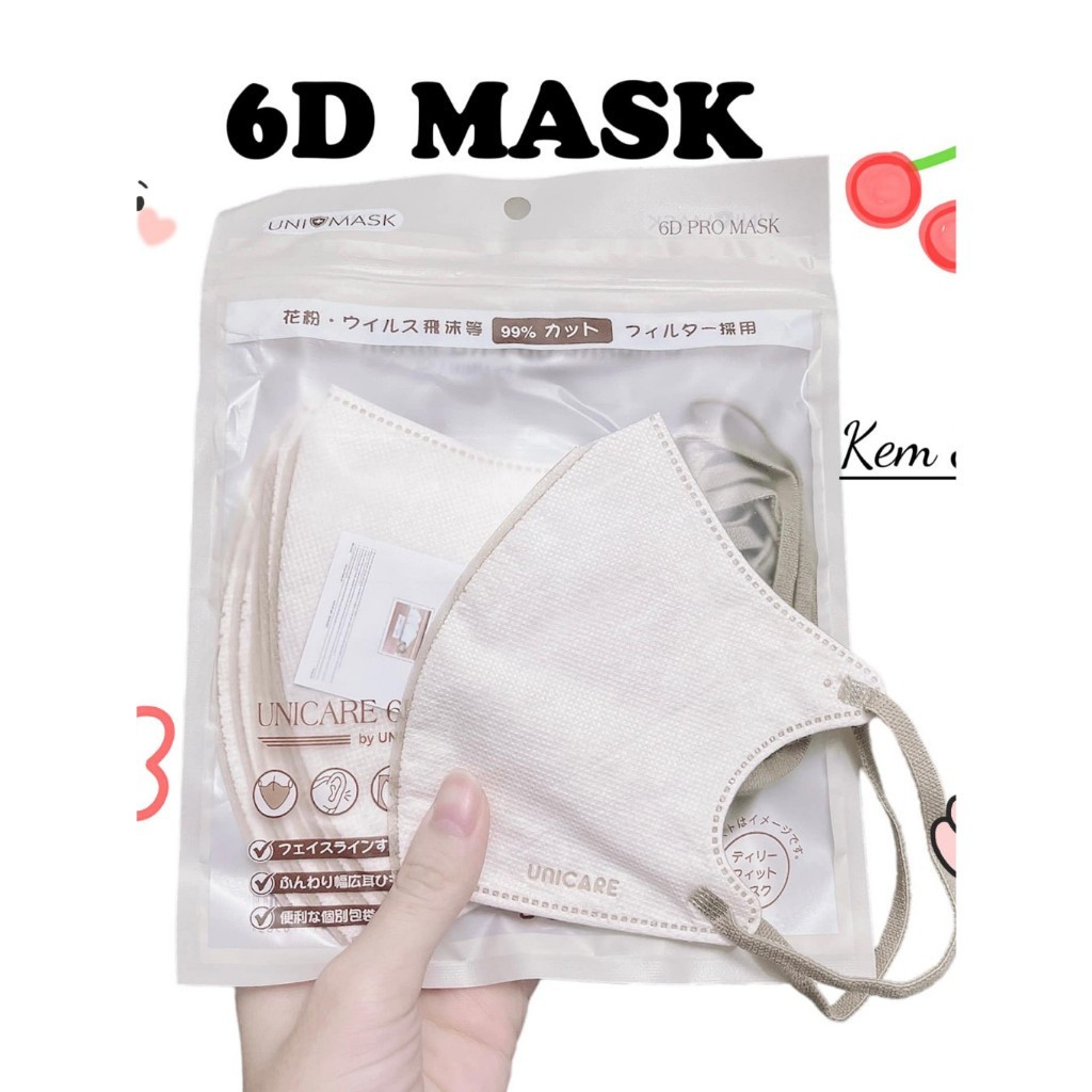Thùng 50 Cái Khẩu trang 6D PRO MASK Airfit, Khẩu Trang 6D UNICARE Pro Mask