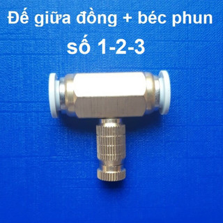 Bộ đế giữa đồng gài nhanh dây 8 ly, kèm béc phun sương làm mát số 1- 2- 3