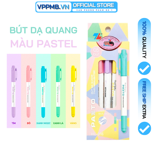 Bút dạ quang màu Pastel Thiên Long PAZTO HL016