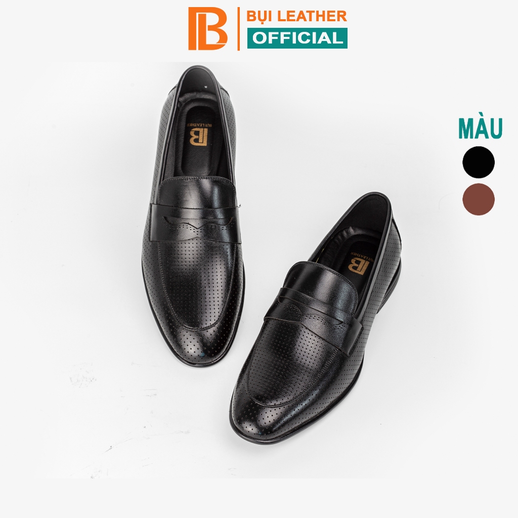 Giày lười nam công sở da bò nappa cao cấp G125  Bụi leather hộp sang trọng -BH 12 tháng