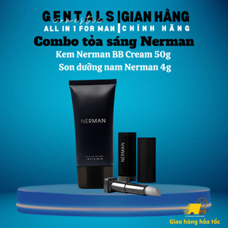 Combo tỏa sáng Nerman - Kem Che Khuyết Điểm Nerman BBCream Invisible For Men - Son dưỡng cho nam Nerman Men in Black
