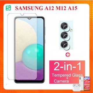 Kính cường lực Samsung A15 Samsung A12 - M12 Trong suốt không full + Dán bảo vệ camera Samsung A15 A12 M12