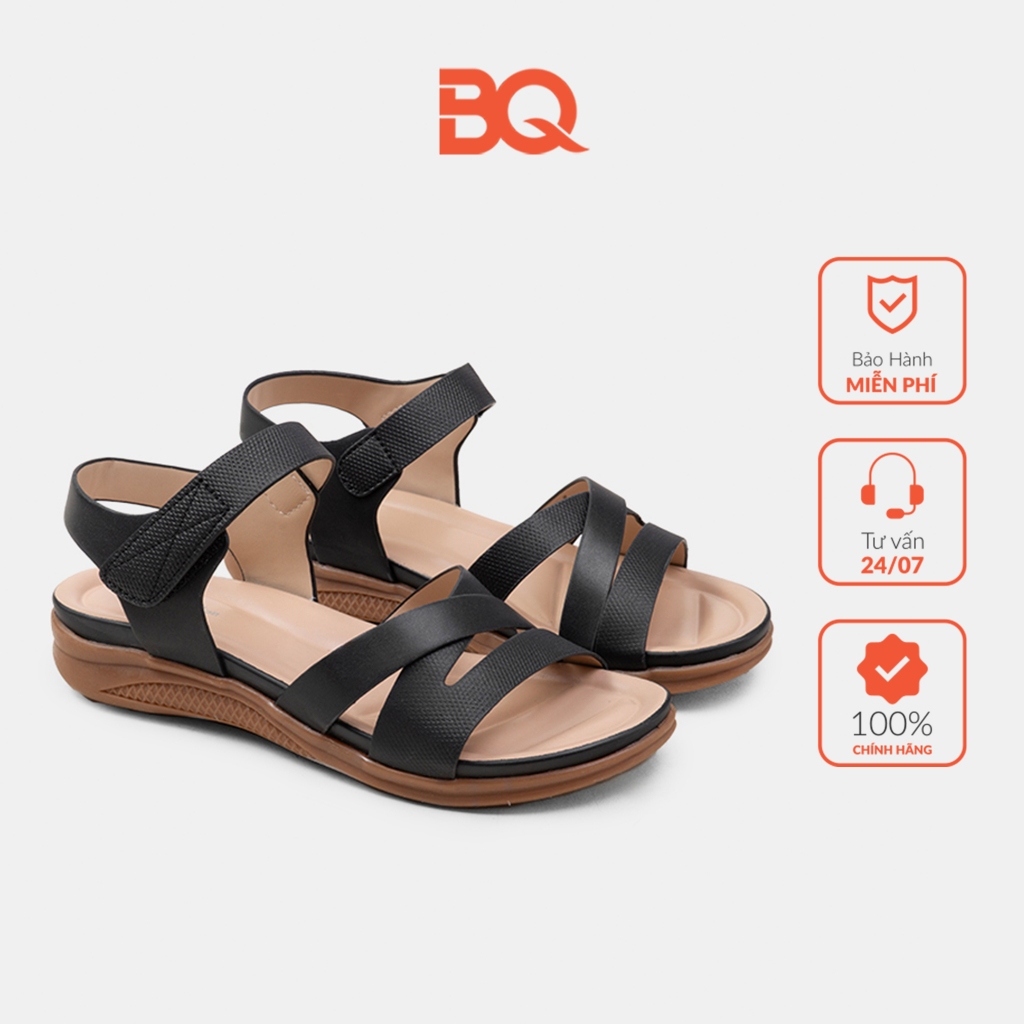 Giày sandal nữ đi học đế bằng cao 3 phân khoá dán tiện lợi BQ SD S074