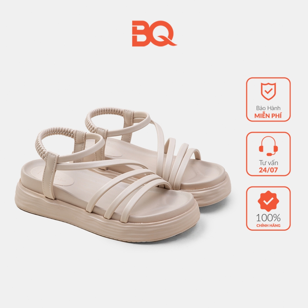 Giày sandal nữ đi học đế bằng cao 5cm ba quai chéo ôm chân BQ SD 0401