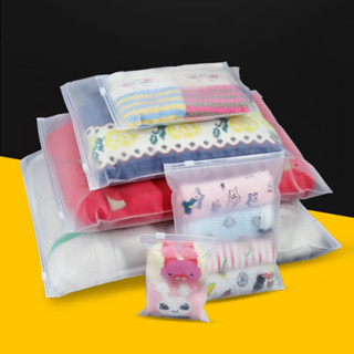 Set 10 Túi Zip Lụa Mờ Túi Nhựa PE Trong Suốt Đựng Quần Áo Giày Dép Phụ Kiện Đa Năng Có Lỗ- Chống Bụi & Nước-MCKES