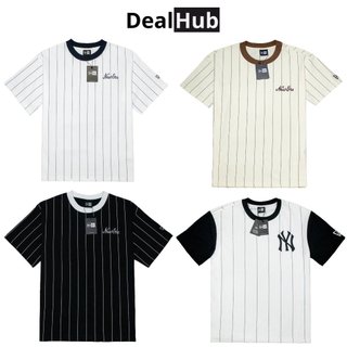 Áo thun New Era kẻ sọc thêu chữ nam nữ cao cấp Áo phông NY kẻ sọc nam nữ mới nhất