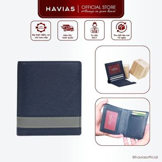 COSVER2 HAVIAS ví đứng kiểu dáng basic da bò Saffiano 100% nhập khẩu