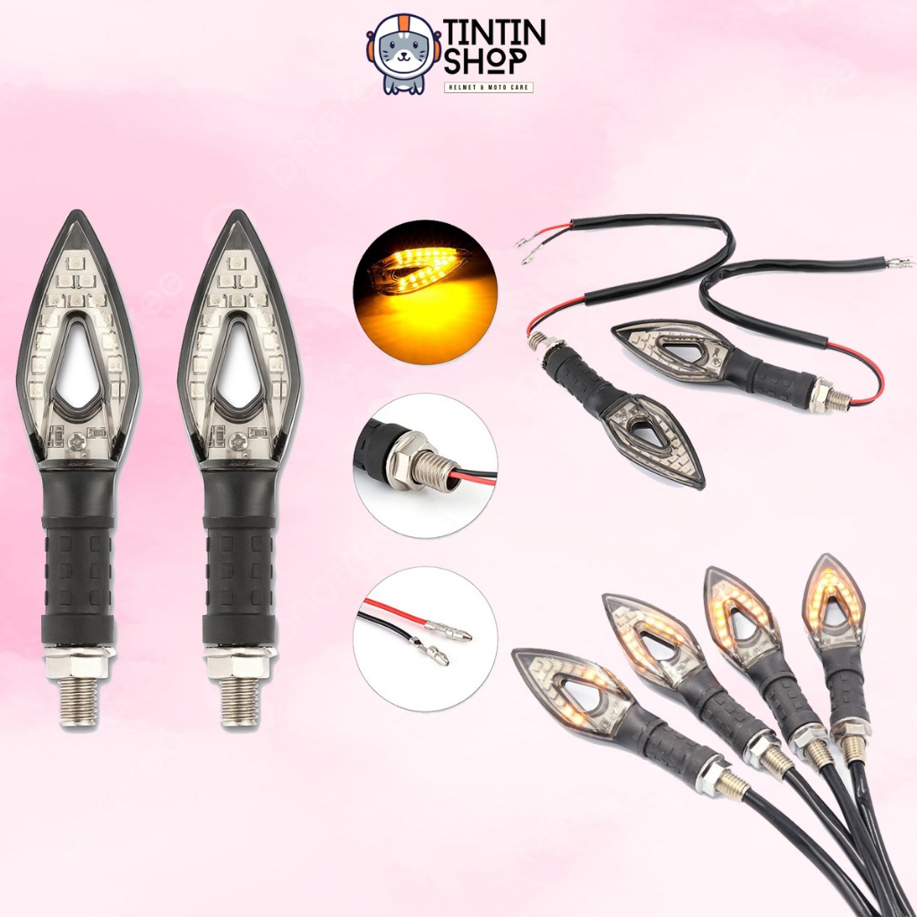 Cặp Đèn Xi Nhan LED Xe Máy, Chạy Xoay Rượt Đuổi - 14LZX03